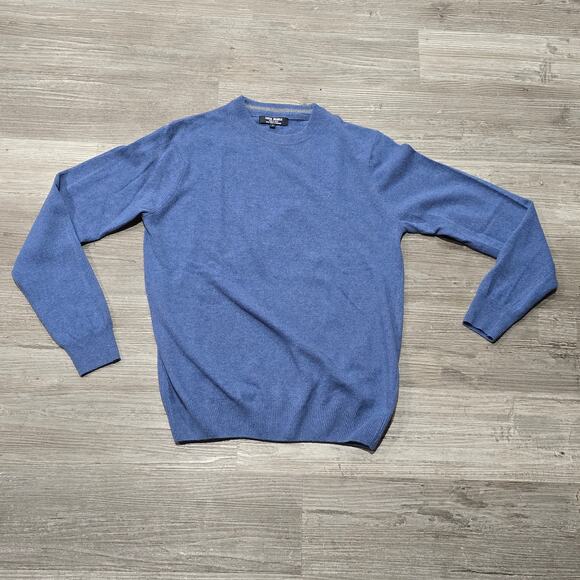 Luca Nobili Blue 100% Italian Cashmere Pullover Crewneck Lightweight Sweater - Picture 8 of 8